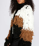 Colorblock Shaggy Cardigan