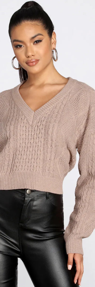 Tie Back Cropped Sweater