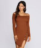 Stylishly Snapped Sweater Dress