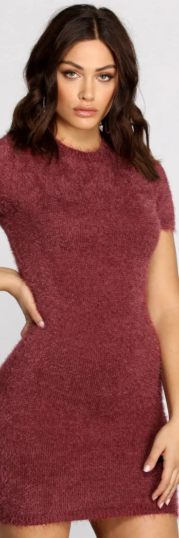 On Your Mind Eyelash Mini Dress