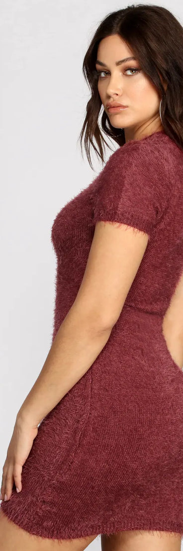 On Your Mind Eyelash Mini Dress