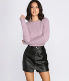 Eyelash Knit Crew Neck Top