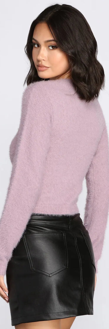 Eyelash Knit Crew Neck Top