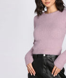 Eyelash Knit Crew Neck Top