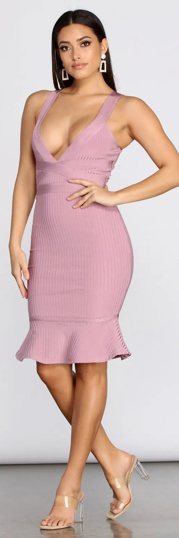 Trumpet Hem Bandage Dress