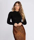 Ribbed Knit Mock Neck Bodysuit