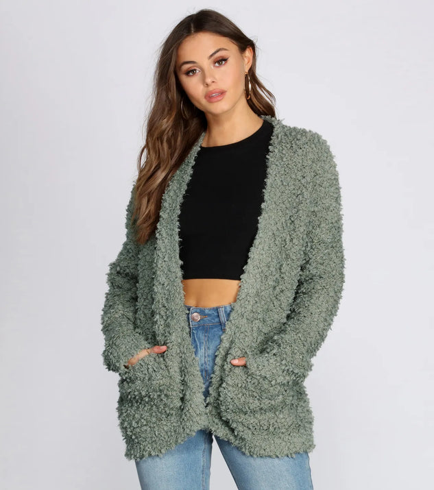 Fuzzy Popcorn Cardigan