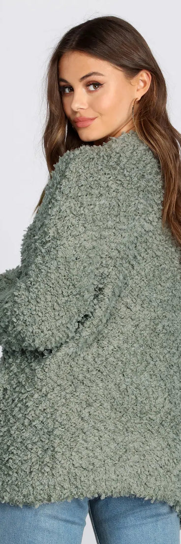 Fuzzy Popcorn Cardigan