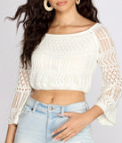 Crochet Queen Off The Shoulder Crop Top