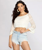 Crochet Queen Off The Shoulder Crop Top
