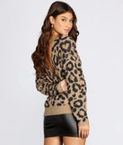 Leopard Print Wrap Sweater