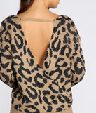 Leopard Print Wrap Sweater