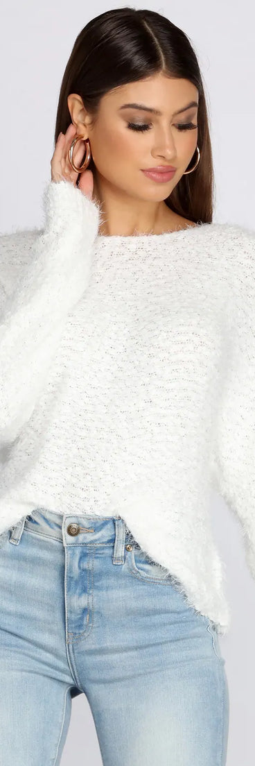 Soft And Sweet Popcorn Knit Sweater