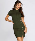 Basic Buttoned Sweater Dress