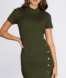 Basic Buttoned Sweater Dress