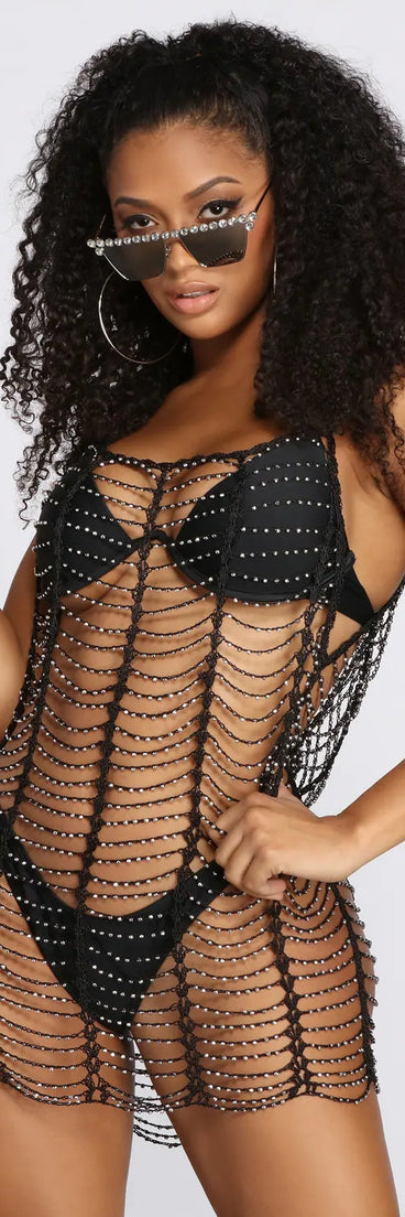 rhinestone mesh cover up dress LMSXCT Sexy Pearl Rhinestone Dress for Women Sheer Mesh Cover Up Maxi Dresses See Through Beach Swimwear Bikini Coverups Black at Amazon Women's Clothing store