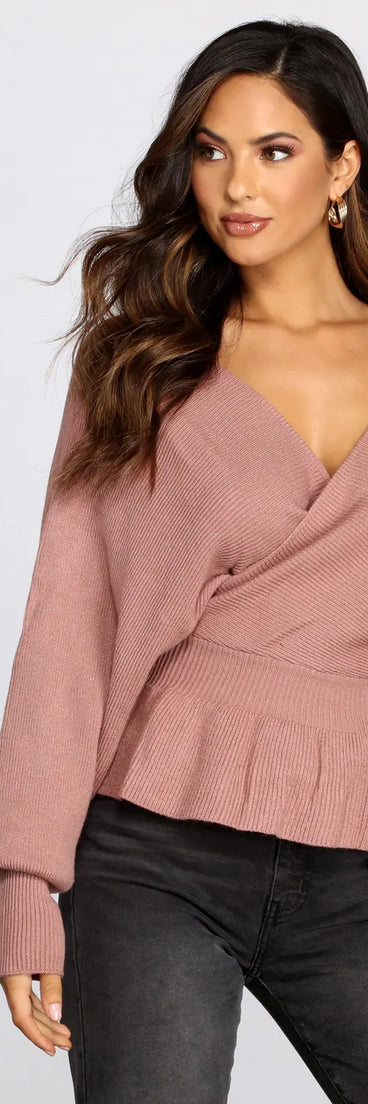 Kimono Sleeve Peplum Top