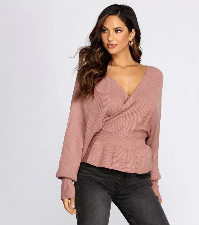 Kimono Sleeve Peplum Top