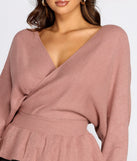 Kimono Sleeve Peplum Top