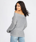 Off The Shoulder Cable Knit Sweater