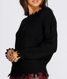 Distressed Cozy Crew Neck Sweater