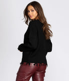 Distressed Cozy Crew Neck Sweater