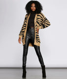 Fuzzy Zebra Print Cardigan