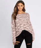 Wide Neck Confetti Knit Sweater