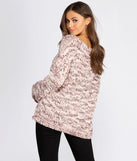 Wide Neck Confetti Knit Sweater