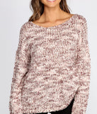 Wide Neck Confetti Knit Sweater