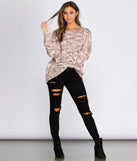 Wide Neck Confetti Knit Sweater