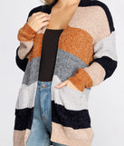 Colorblock Chenille Caridgan