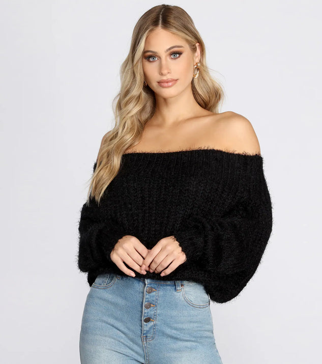 Knit Off The Shoulder Sweater