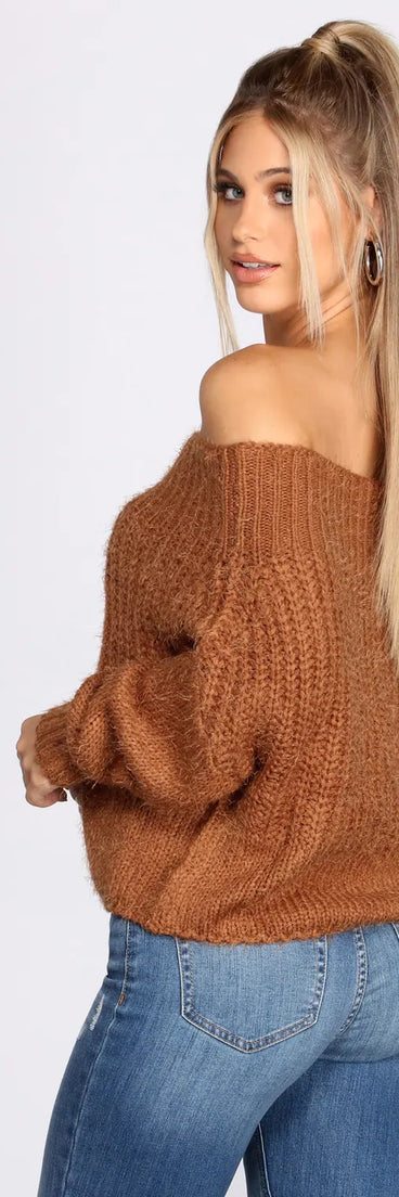 Knit Off Shoulder Sweater