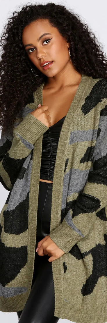 Cozy In Camo Cardigan