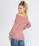 Chic Off The Shoulder Chenille Sweater