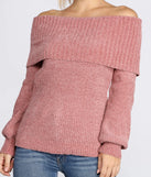 Chic Off The Shoulder Chenille Sweater