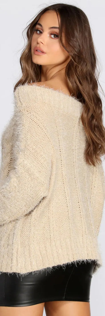 Off The Shoulder Cozy Knit Sweater