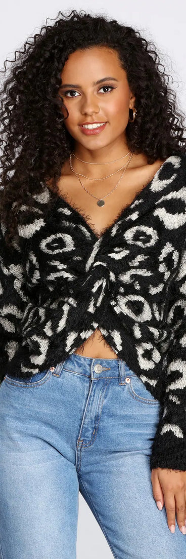 A Little Wild Twist Leopard Sweater