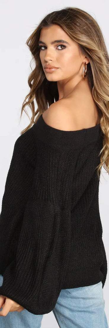 Perfect Puff Sleeve Off The Shoulder Sweater