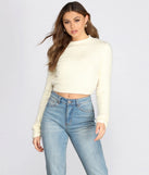 Open Back Eyelash Knit Crop Top
