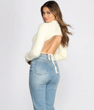 Open Back Eyelash Knit Crop Top