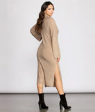 Knit Mini Tie-Waist Sweater Dress