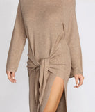 Knit Mini Tie-Waist Sweater Dress
