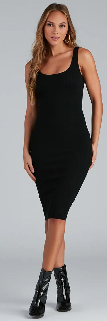 Allure Them All Scoop Neck Tank Midi Dress
