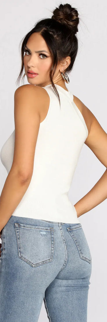 All The Looks Asymmetric Ribbed Top