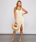 Laid Back Glamour Crochet Knit Midi Dress