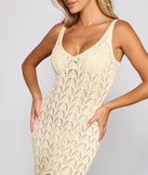 Laid Back Glamour Crochet Knit Midi Dress