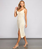 Laid Back Glamour Crochet Knit Midi Dress