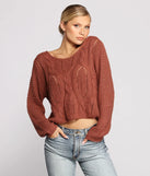 Always Cozy Cable Knit Lattice Sweater